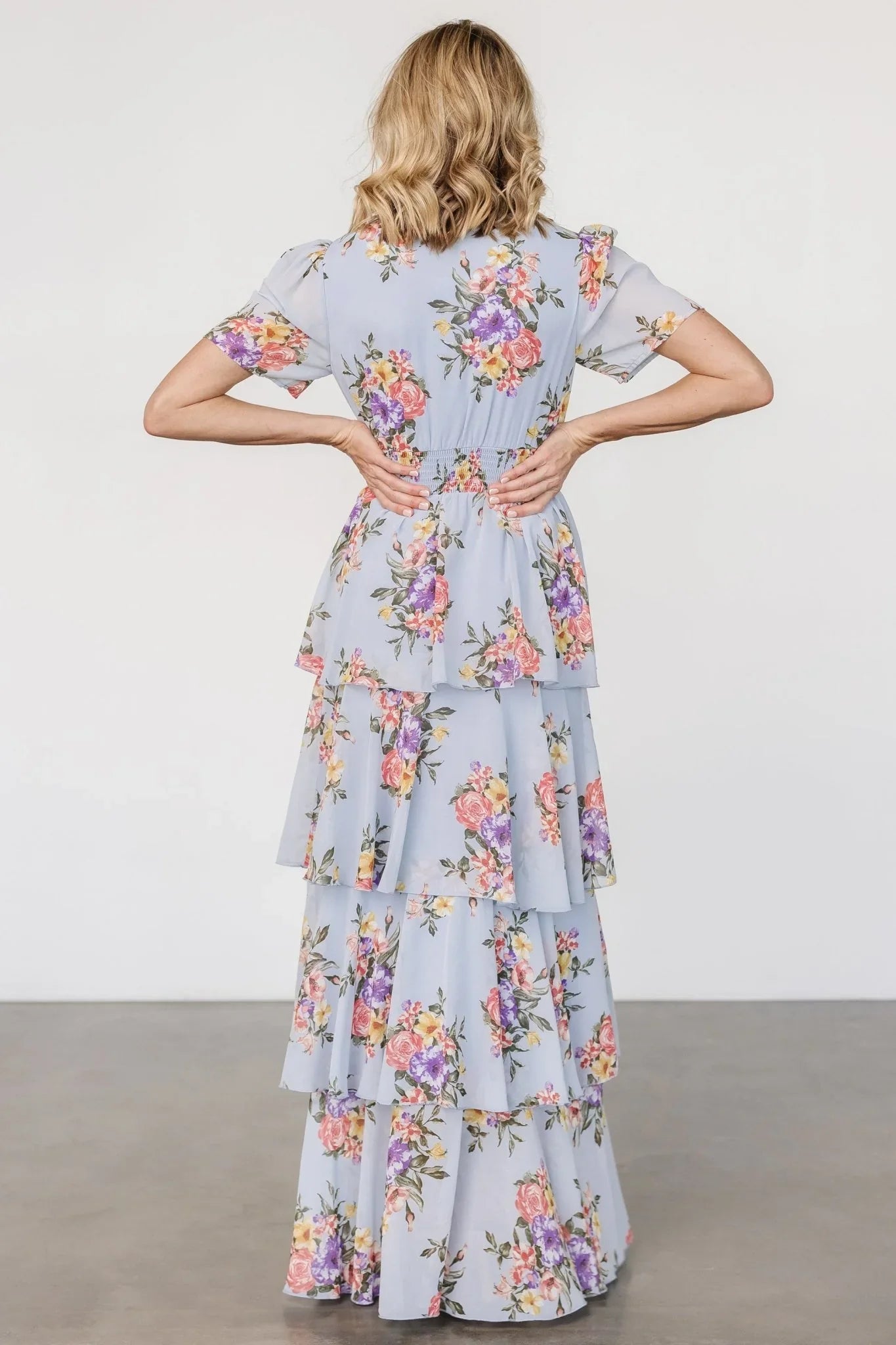 Montaigne Ruffle Maxi Dress | Light Blue Floral
