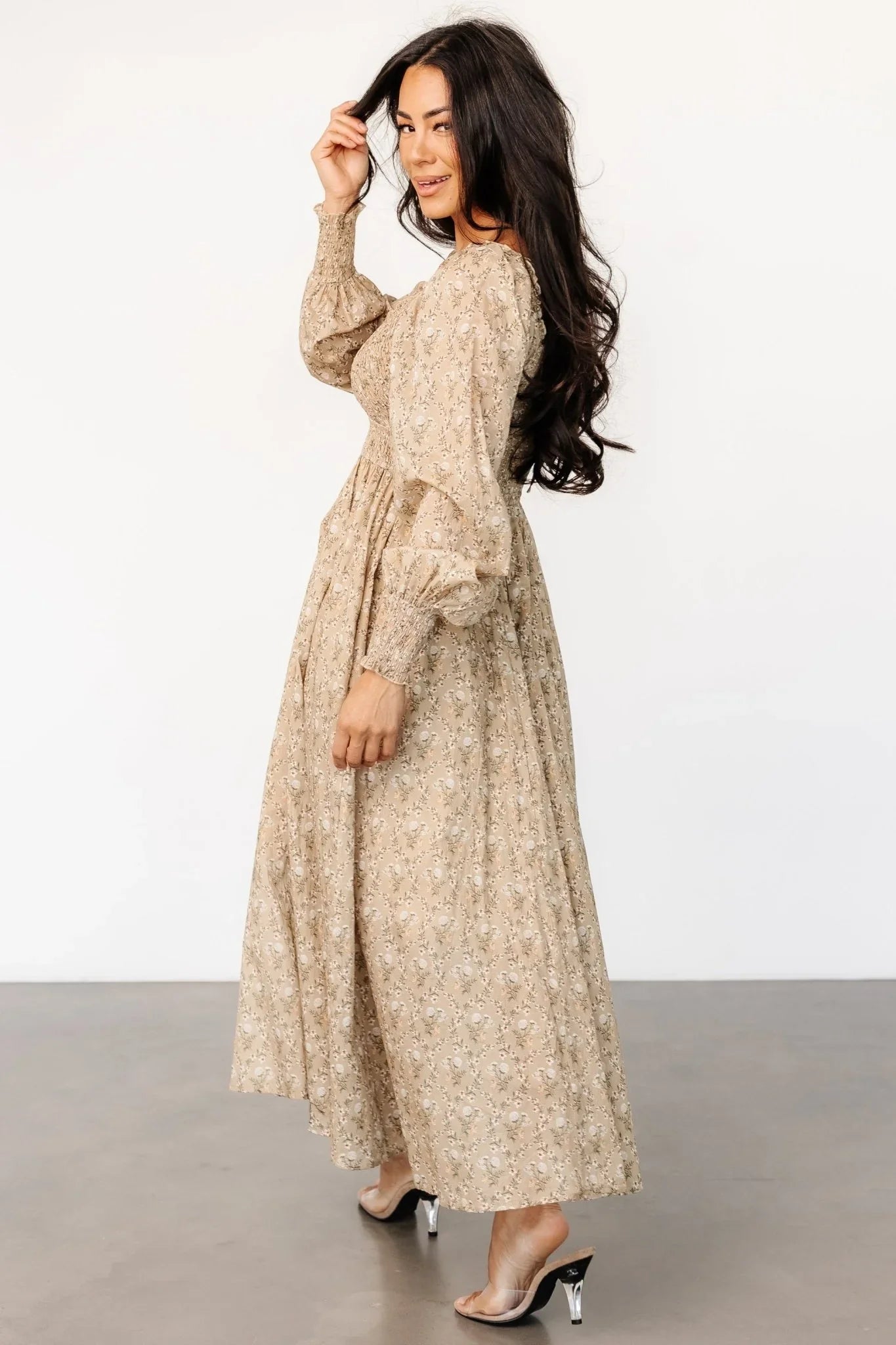 Truman Smocked Dress | Olive Floral