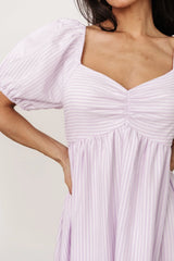 Poppy Midi Dress | Lavender + Off White