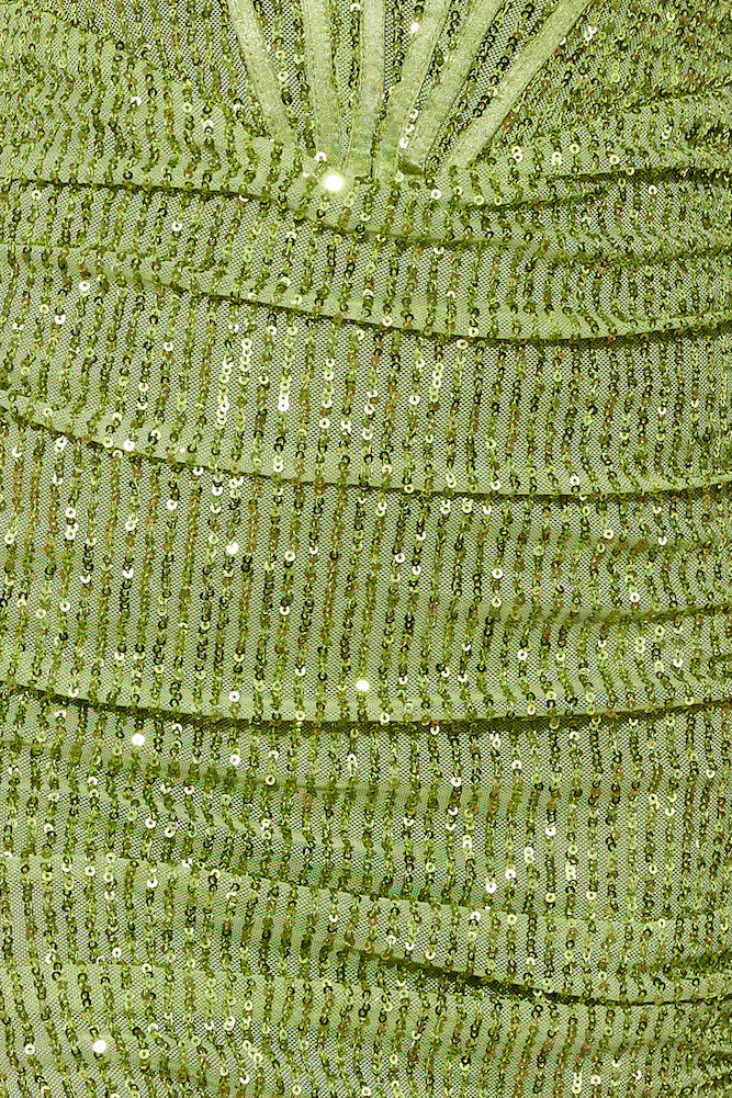 Accented Times Sequin Dress Green