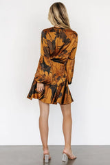 Venice Short Dress | Gold Floral