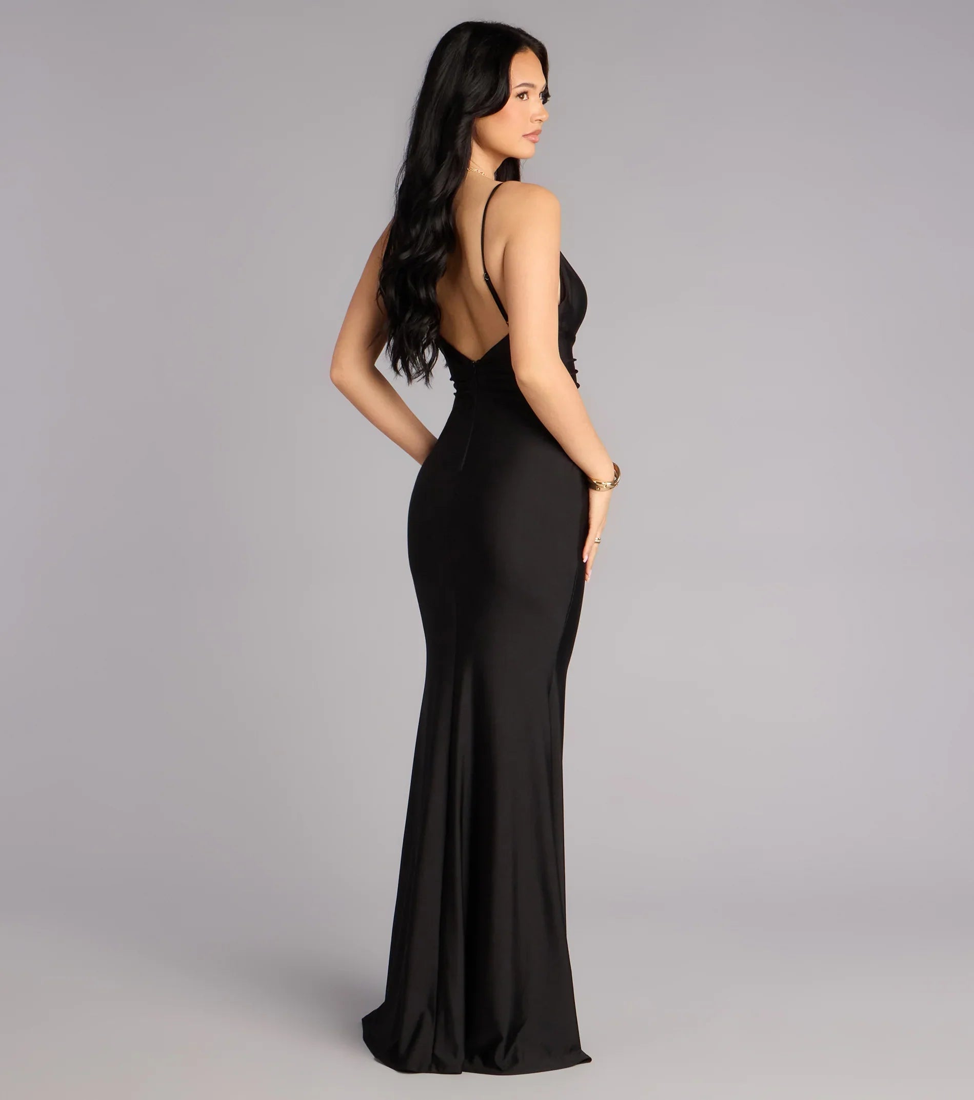 Sage Rosette Mermaid Formal Dress