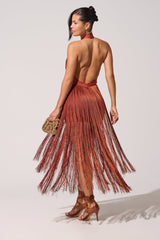 FORGET ME NOT FRINGE MAXI DRESS