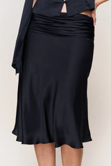 Eda Satin Midi Skirt