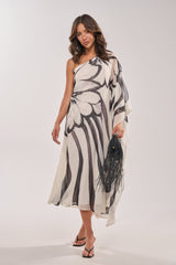 TROPICAL NIGHTS ONE SHOULDER MAXI DRESS