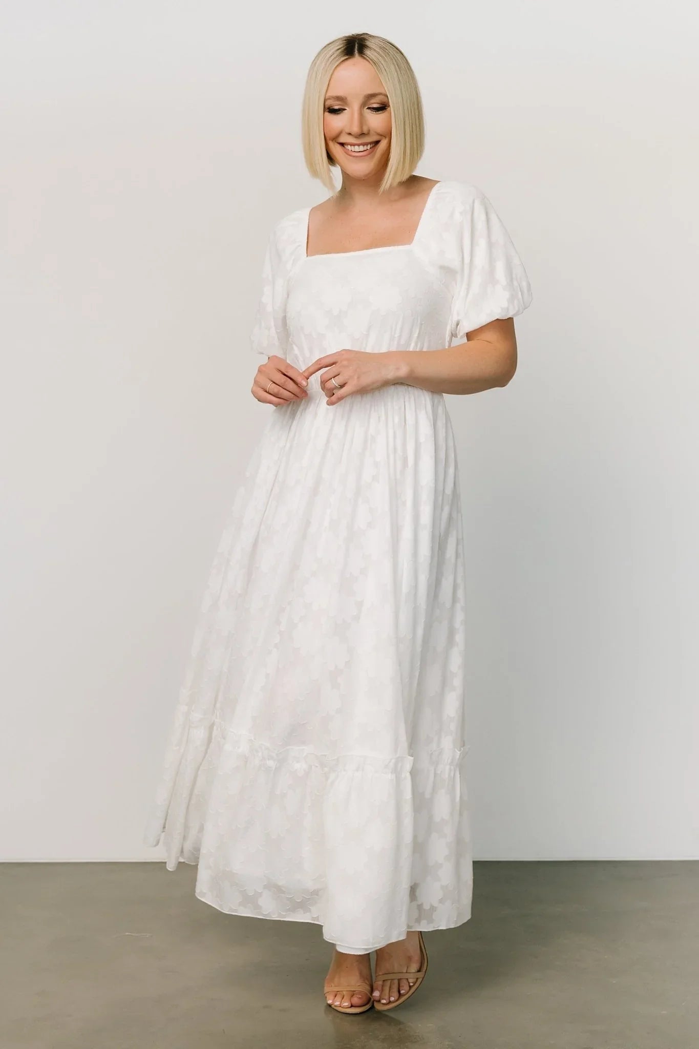 Alta Jacquard Maxi Dress | Off White