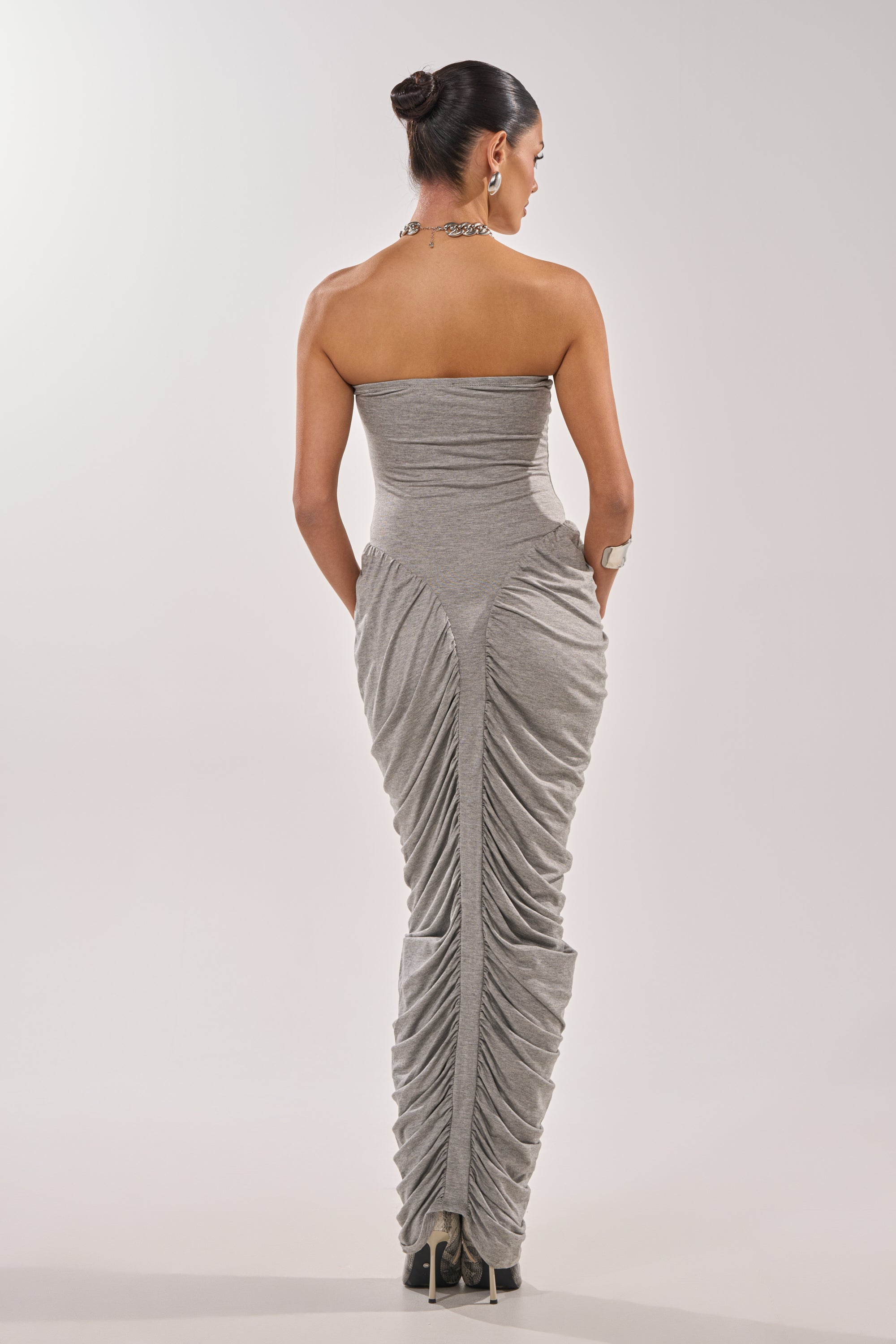 CLASSIC CHIC STRAPLESS MAXI DRESS
