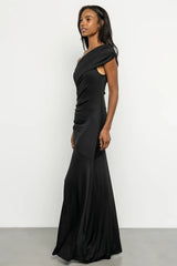 Leon One Shoulder Gown | Black