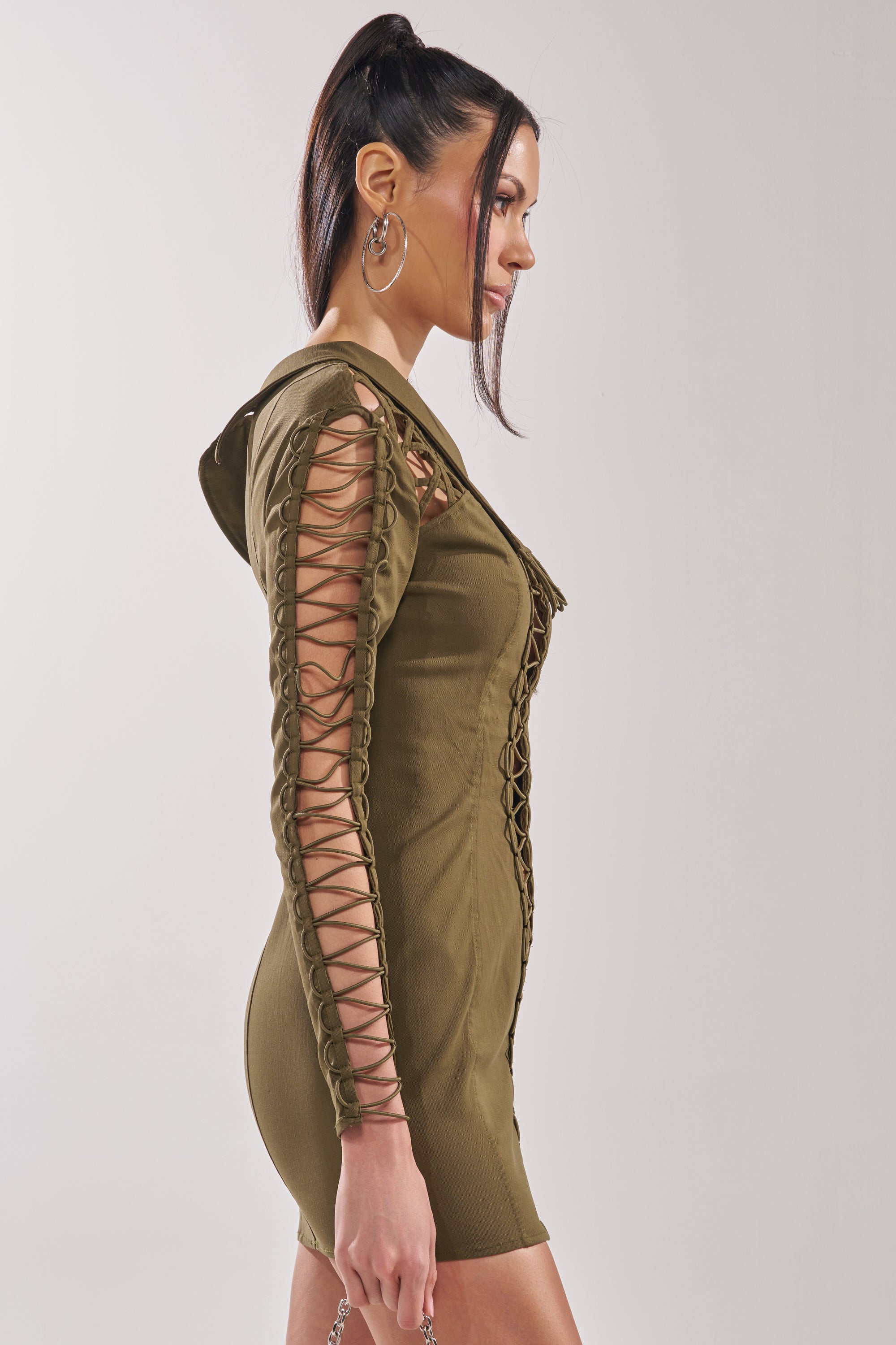 LACED UP MINI DRESS